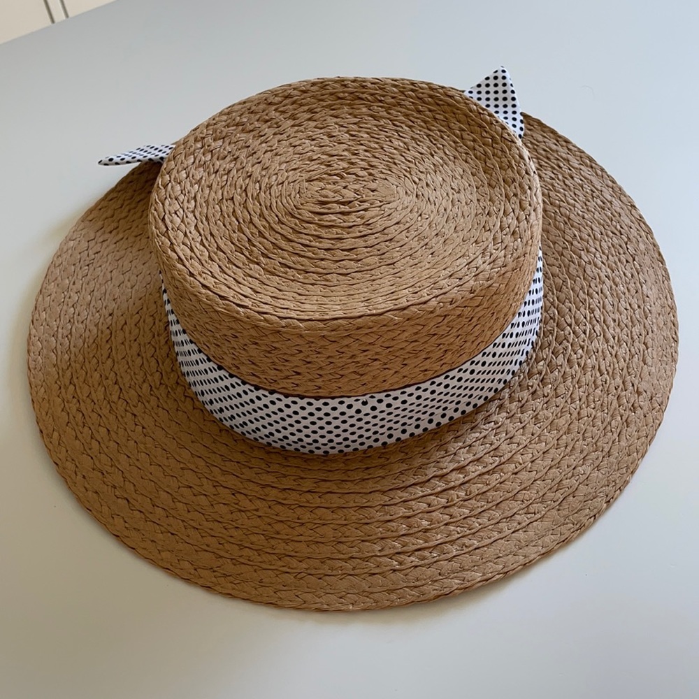 Polka Dot Boater Hat